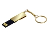 USB 2.0- флешка на 16 Гб с поворотным механизмом и зеркальным покрытием, желтый, металл
