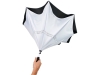 Зонт-трость «Yoon» с обратным сложением, черный, белый, полиэстер