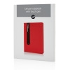 Блокнот для записей Deluxe формата A5 и ручка-стилус, красный, бумага; нержавеющая сталь