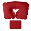 Подушка надувная дорожная в футляре; красный; 43,5х27,5 см; твил; шелкография, красный, твил