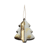 Ёлочная игрушка Ёлочка (белый с золотым ), белый с золотым, дерево, акрил