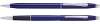 Набор Cross Classic Century Translucent Blue Lacquer: шариковая ручка и ручка-роллер, цвет - синий, синий, латунь