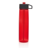 Бутылка для воды Tritan с трубочкой, 750 мл, красный; серый, tritan; pp