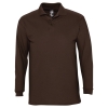 Рубашка поло мужская с длинным рукавом Winter II 210 шоколадно-коричневая, коричневый, хлопок