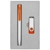 Набор Twist White, белый с оранжевым, 16 Гб, белый, оранжевый, пластик; покрытие софт-тач; металл