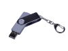 USB 2.0/micro USB/Type-C- флешка на 64 Гб c поворотным механизмом, серебристый, пластик