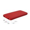 Внешний аккумулятор Bplanner Power 2 ST, софт-тач, 10000 mAh (Красный), красный, пластик, soft touch