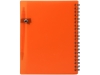 Блокнот «Контакт» с ручкой, оранжевый, полипропилен