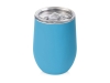 Вакуумная термокружка «Sense Gum», непротекаемая крышка, soft-touch, голубой, металл, soft touch