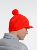 Вязаная шапка с козырьком Peaky, красная (кармин), красный, акрил