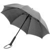 Зонт-трость rainVestment, светло-серый меланж, серый, купол - эпонж, покрытие софт-тач; спицы - стеклопластик, 280t; ручка - пластик
