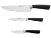 Набор из 3 кухонных ножей в универсальном блоке «UNA», черный, серебристый, металл