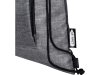 Складная сумка со шнурком «Ash» из переработанных материалов, черный, полиэстер