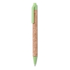 Ручка шариковая пробковая, зеленый, пластик