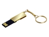 USB 2.0- флешка на 32 Гб с поворотным механизмом и зеркальным покрытием, желтый, металл