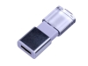 USB 2.0- флешка промо на 64 Гб прямоугольной формы, выдвижной механизм, белый, пластик