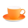 Чайная пара TENDER, 250 мл, оранжевый, фарфор, прорезиненное покрытие, оранжевый, фарфор