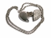 USB 2.0- флешка на 64 Гб «Сердце» с кристаллами, серебристый, металл