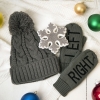 Подарочный набор HUG: варежки, шапка, украшение новогоднее, серый, серый, несколько материалов