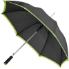 Зонт-трость Highlight, черный с зеленым, черный, зеленый, эпонж 190t, металл; полиуретан