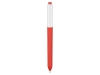 Ручка пластиковая шариковая Pigra  P03 «софт-тач», белый, красный, пластик