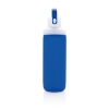 Стеклянная бутылка в силиконовом чехле, синий, силикон