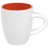 Кофейная кружка Pairy с ложкой, оранжевая с белой, белый, оранжевый, каменная керамика