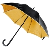 Зонт-трость Downtown, черный с золотистым, черный, желтый, полиэстер