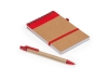 Блокнот LIEN с шариковой ручкой, красный, бежевый