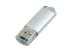 USB 2.0- флешка на 4 Гб с прозрачным колпачком, серебристый, металл