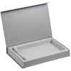 Коробка Silk с ложементом под ежедневник 13x21 и ручку, серебристая, серебристый, картон