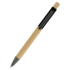Ручка &quot;Авалон&quot; с корпусом из бамбука и софт-тач вставкой, черный, черный