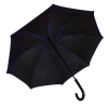 Зонт-трость "Back to black", полуавтомат, 100% полиэстер, черный с синим, черный, синий, 100% полиэстер, плотность 190т