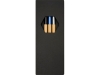 Подарочный набор «Kerf» с тремя бамбуковыми ручками, черный, серебристый, алюминий, бамбук