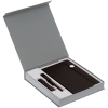 Коробка Arbor под ежедневник, аккумулятор и ручку, светло-серая, серый, переплетный картон; покрытие софт-тач